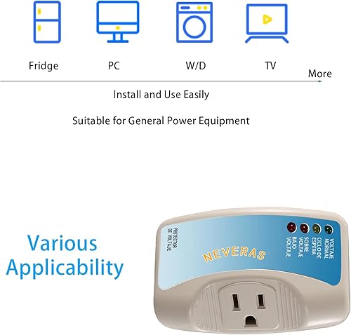 Miniatura 5 de MX-Evo Protector de sobretensión, 120 V, 12 A, 1440 W, con enchufe de tomacorriente, para electrodomésticos, multifunción, protector de