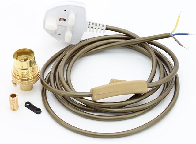 Wooden Base Lamp Kit 8 with Brass Un-Switched Lampholder KIT8B