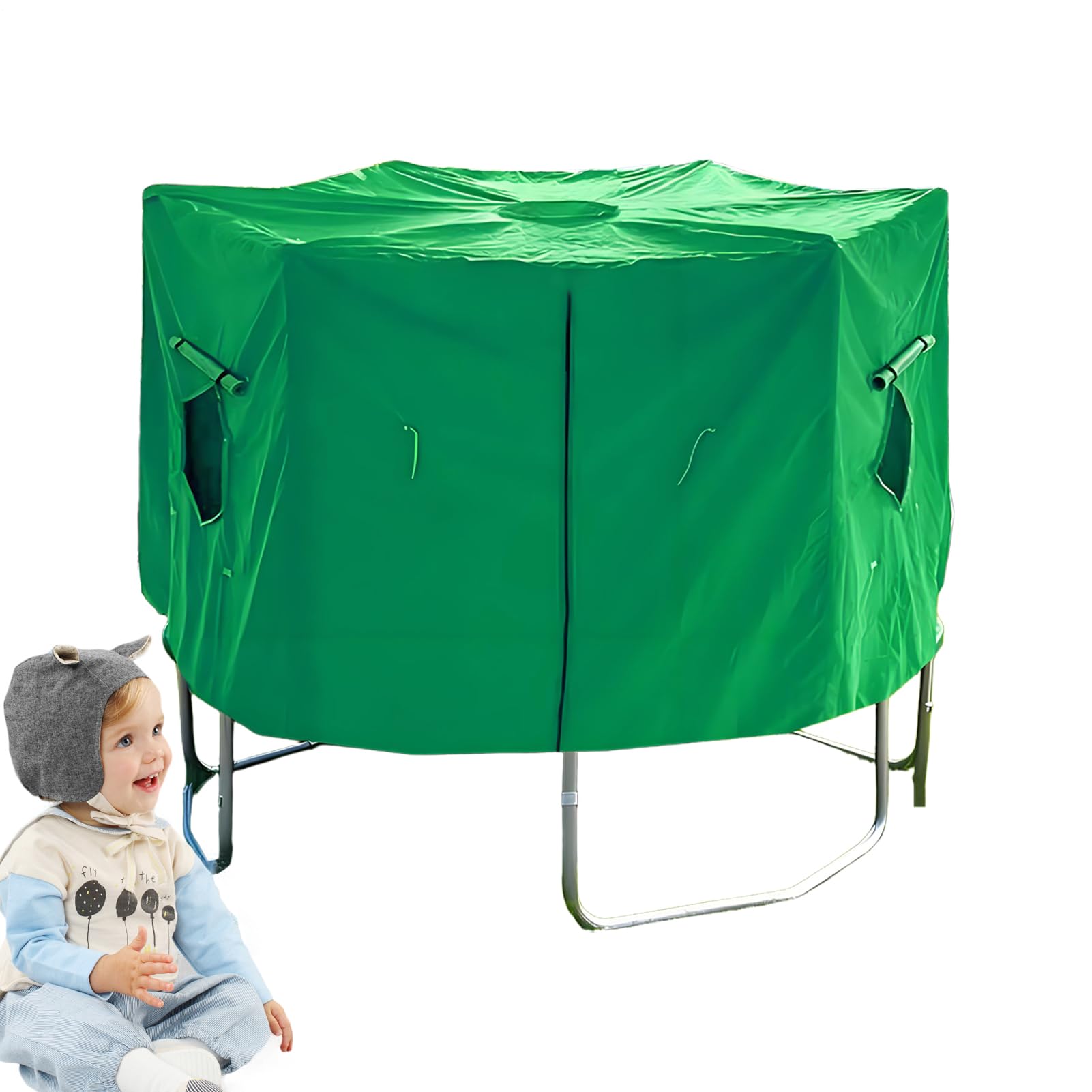 Jump Tastic Trampolinnetz – Schutzgehäuse, langlebige Sicherheitsabdeckung, windabweisendes, wasserdichtes Baldachin, Outdoor-Spielplatz, Winter-Regen, Camping, Wohnmobil-Schatten, Ganzjahreszubehör