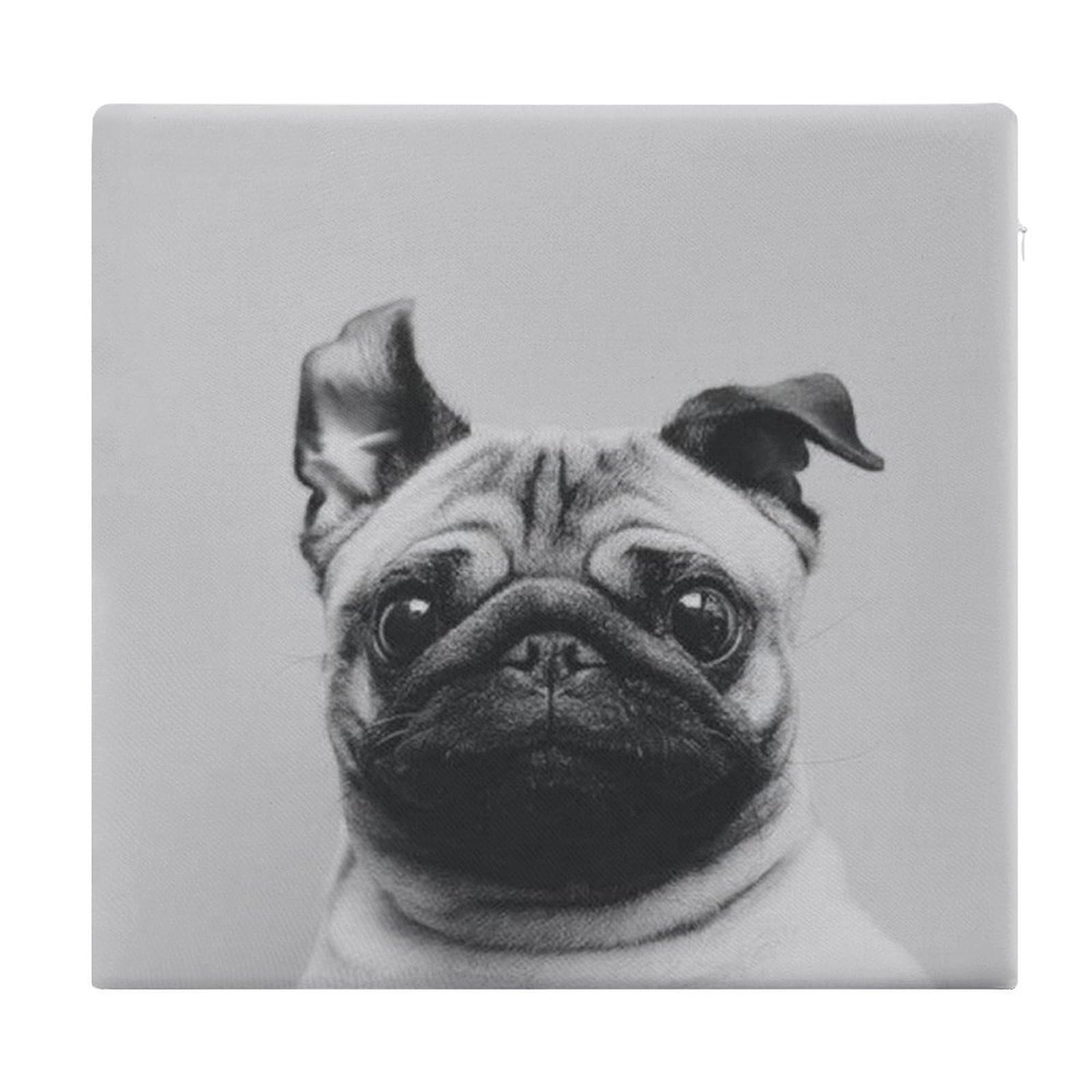 JZemdybill Chair Pad, Cute Pug Seat Pad, Square Chair Cushion for Yoga Living Room Balcony