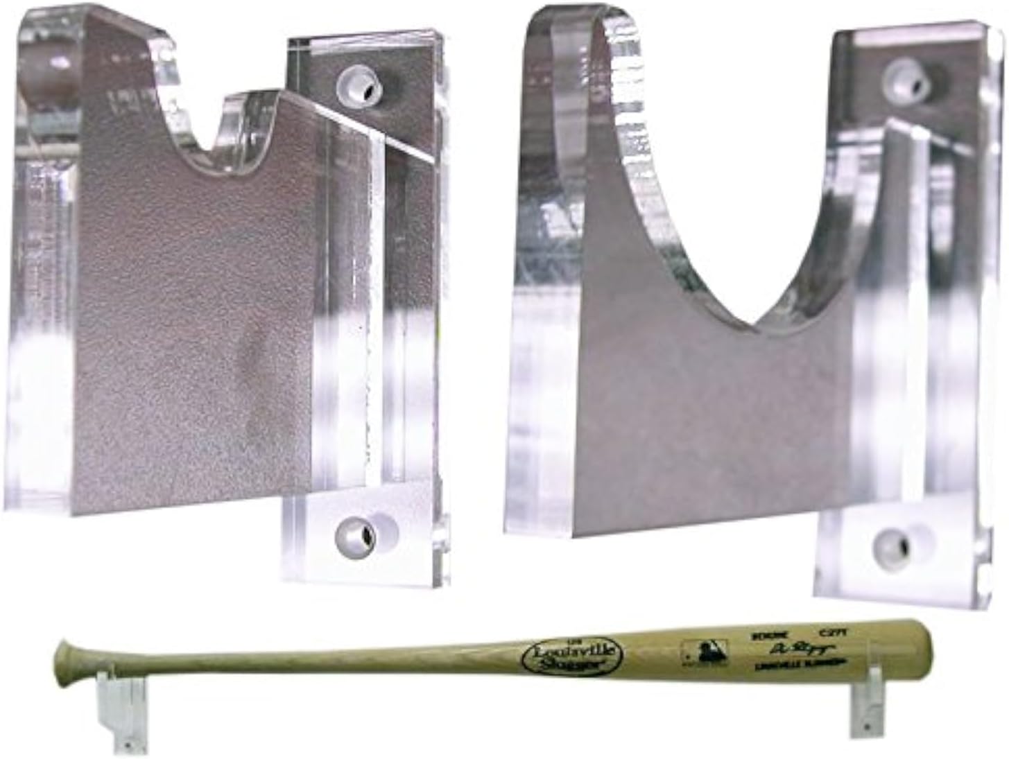 Deluxe Acrylic Horizontal Bat Wall Mount Holder Bracket