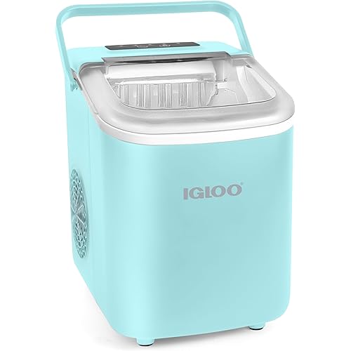 Igloo Automatic Self-Cleaning Portable Electric Countertop Ice Maker Machine with Handle, 26 Pounds in 24 Hours, 9 Ice Cubes Ready in 7 Minutes, with Ice Scoop and Basket