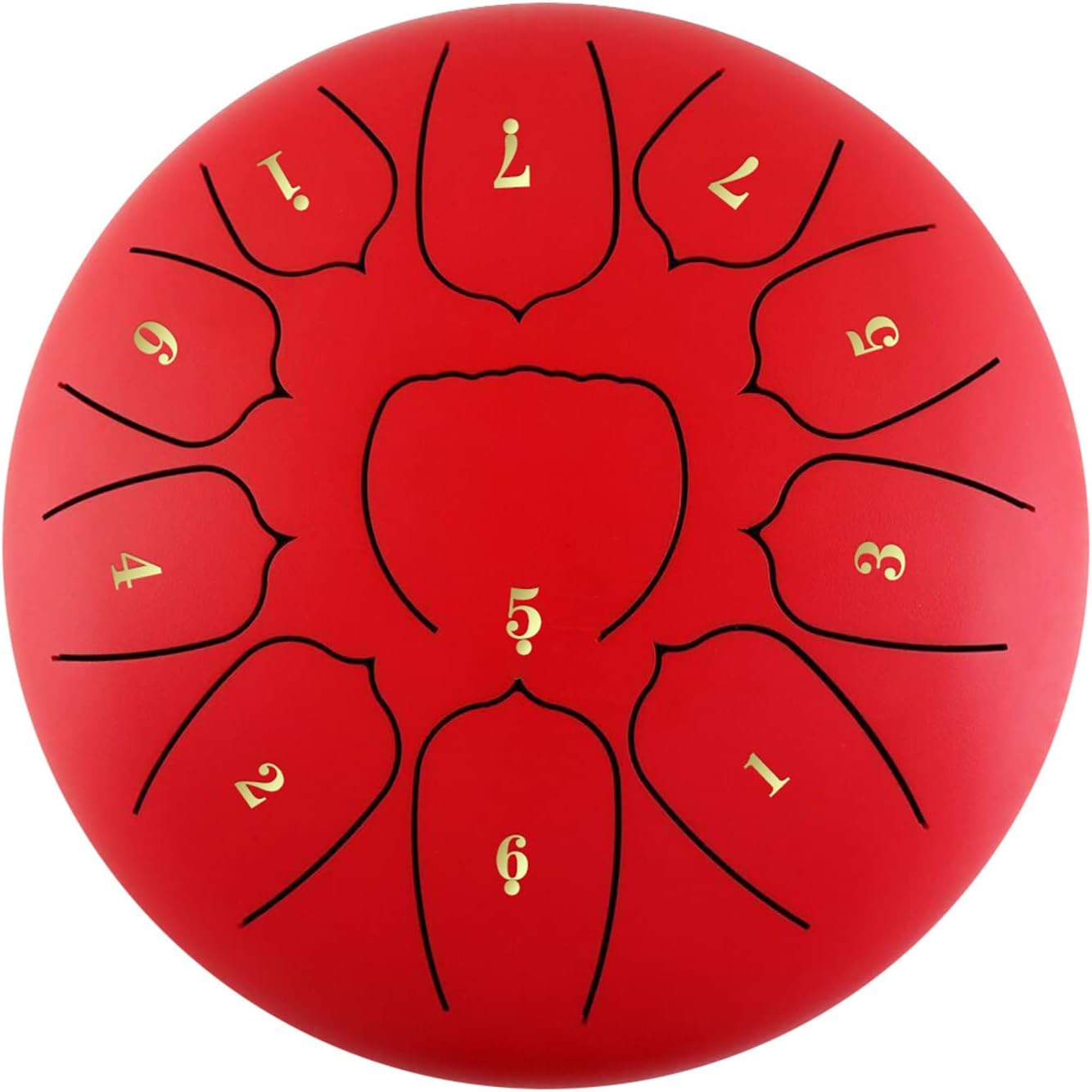 Sunydog 6 Inch Steel Tongue Drum 11 Notes Handpan Drum with Drum Mallet Finger Picks Percussion for Meditation Yoga(Red)