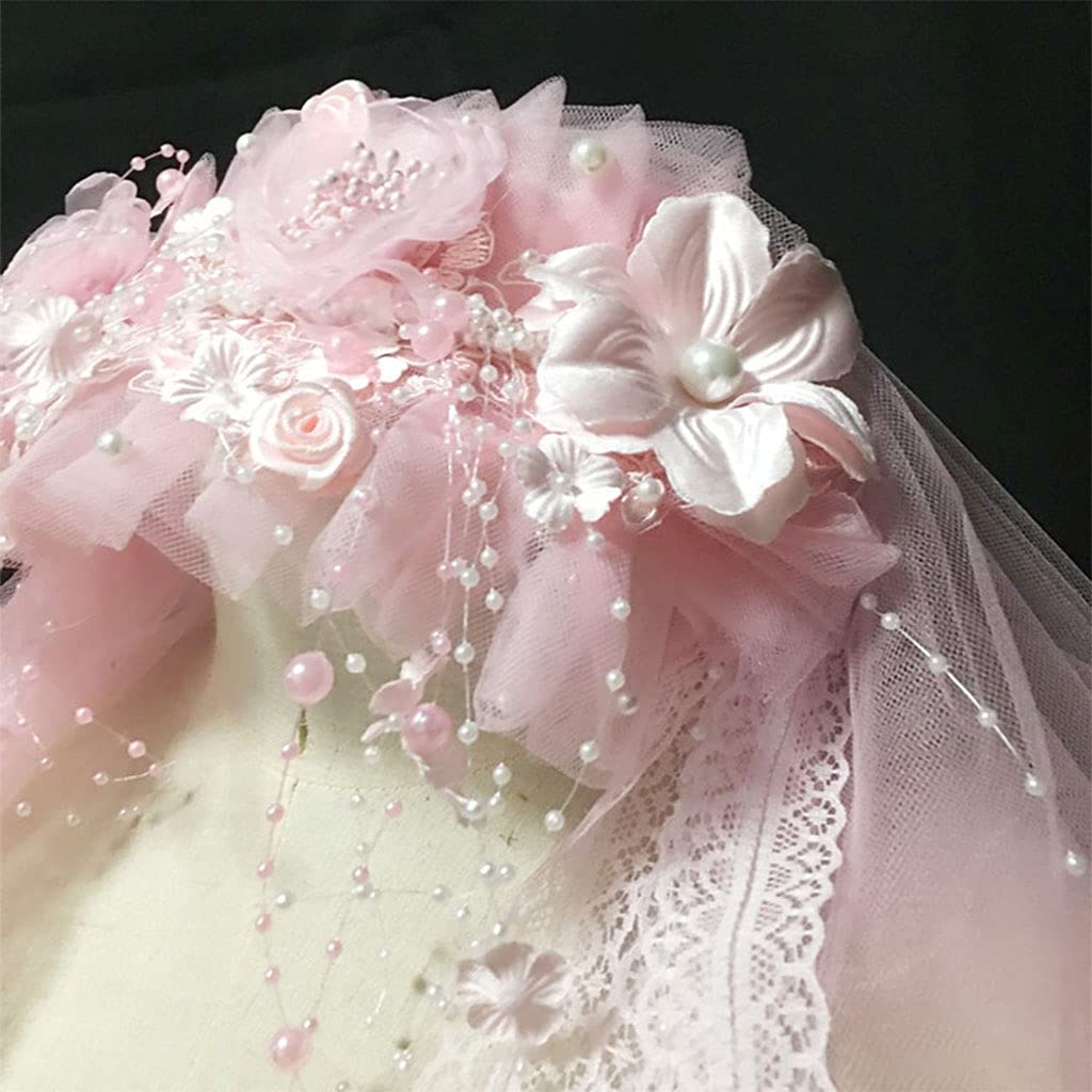 Bachelorette Party Schleier, Blumenkrone, Brautmädchen, Blumenkranz, Tüll Schleier mit Perlenquaste, verziert, Bachelorette Party, Stirnband, kurz für Bräute