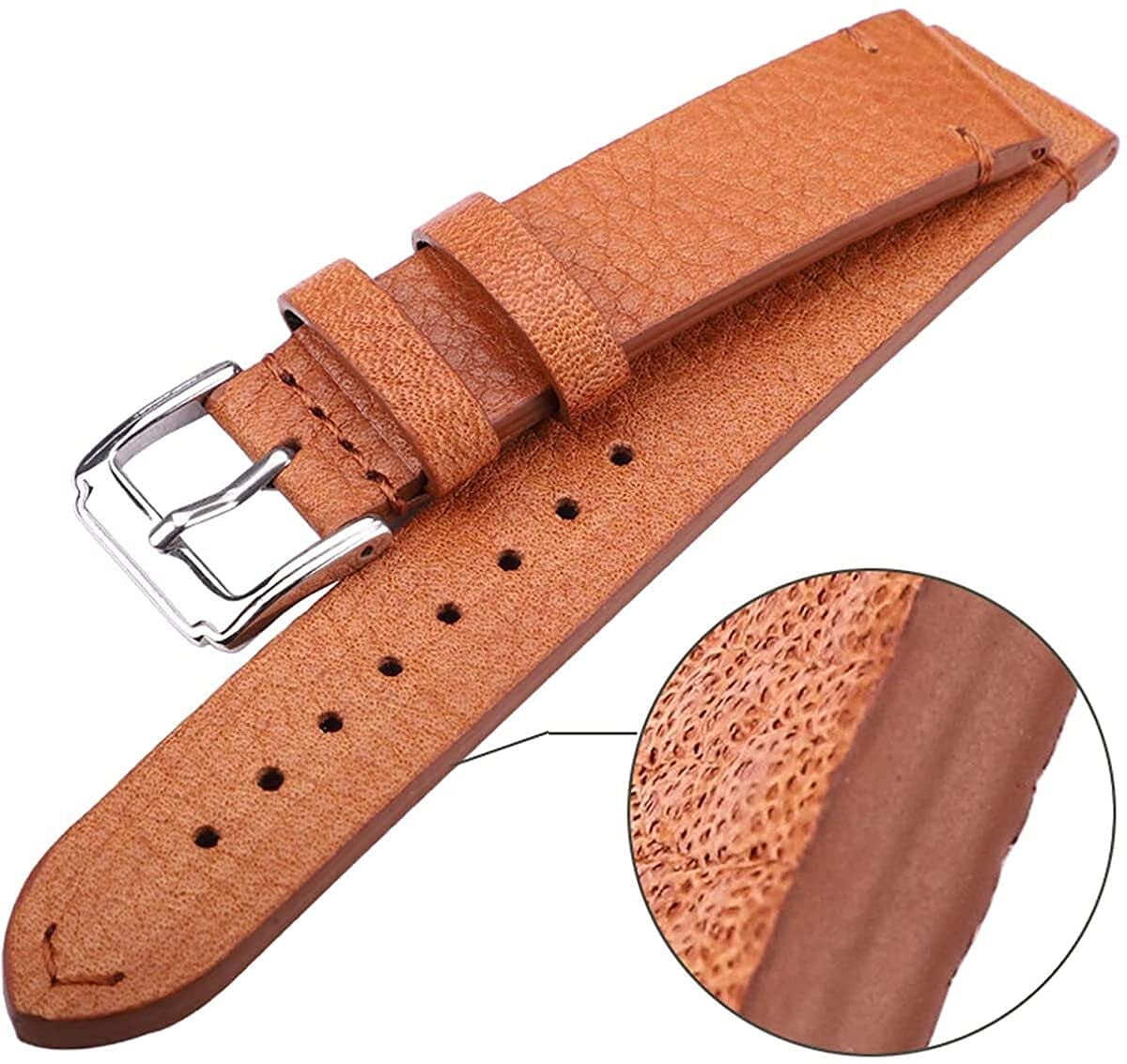 Watch -Gurt Cowhide Leder Uhrenbänder 18mm 20mm 22mm Männer Frauen Vintage Uhrenbandgurt Blet mit Edelstahl -Nadel Schnalle -Gurt (Farbe: Braun, Größe: 20 mm) (Farbe: Lieber Freund, Größe: 18mm)