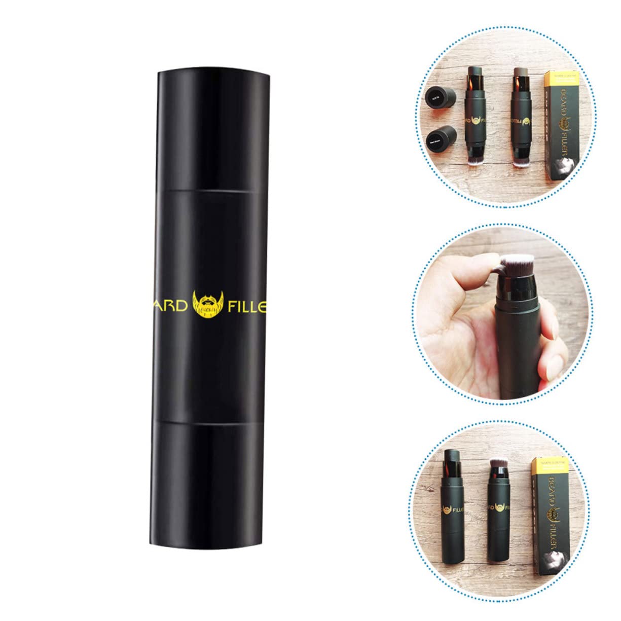 minkissy 3pezzi Filler Per Modellare La Barba Professionale Stick Portatile Per Riempire e Definire Strumento Di Bellezza Per Uomini Scuro Design Elegante e Facile Da Usare