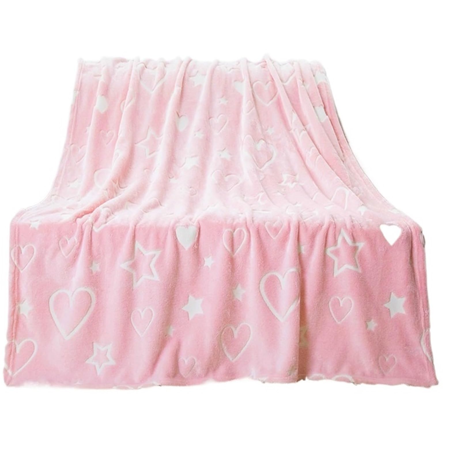 GCYEIDMA Throw Blanket Heart Blanket for Girls&Boys Throw Pink Soft Flannel Sofa Versatile Fluffy(70x100cm)