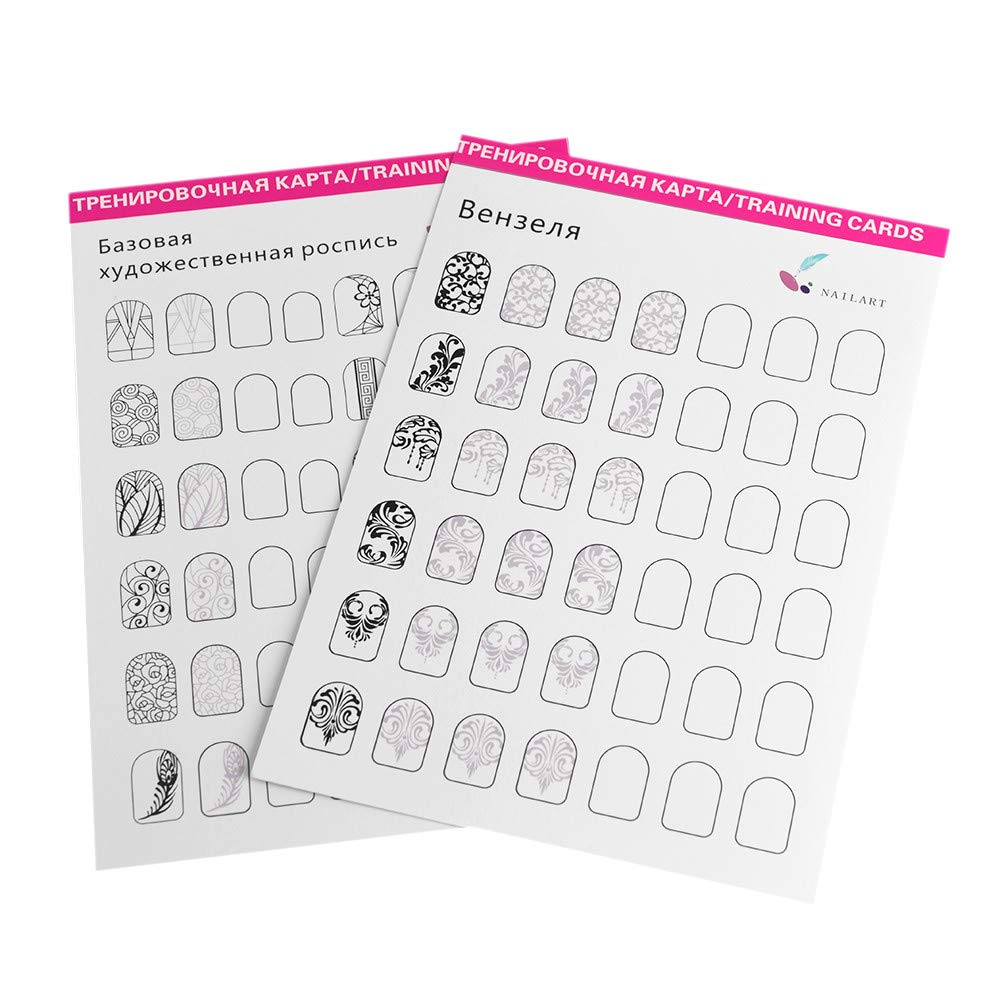 Pratica delle nail art libro di allenamento manicure carte da disegno facili da pulire per il design per nail art per principianti 12 fogli