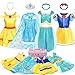 Kids Princess Dress Up Clothes for Little Girls, BIBUTY Pretend Play & Dress Up Princess Costume Set with Princess Dresses Crown Cape for Little Girls, Princess Toys Gifts for 3-6 Toddler Little Girls