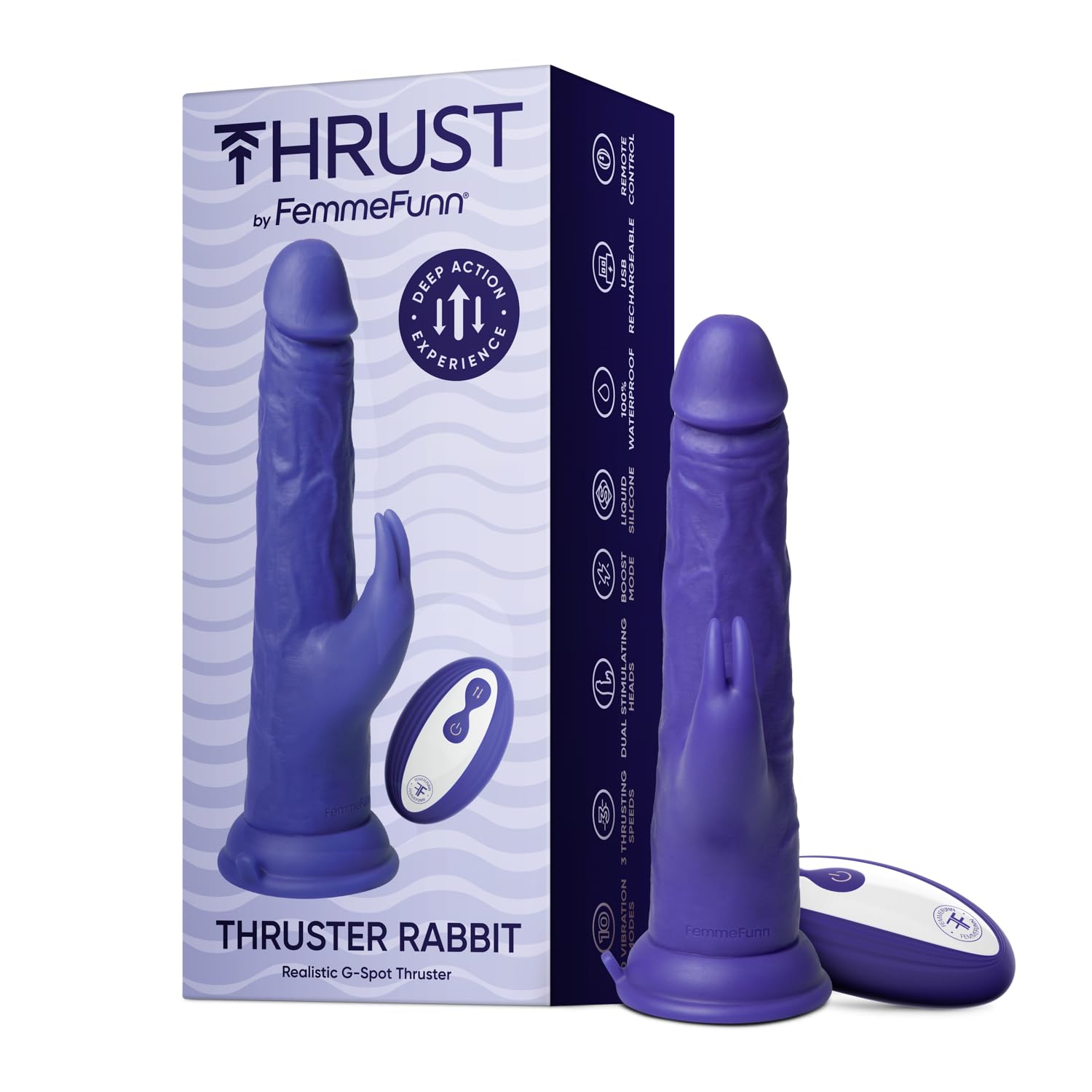 Femmefunn Thruster Vibratori rabbit Dark Purple 22,3 cm