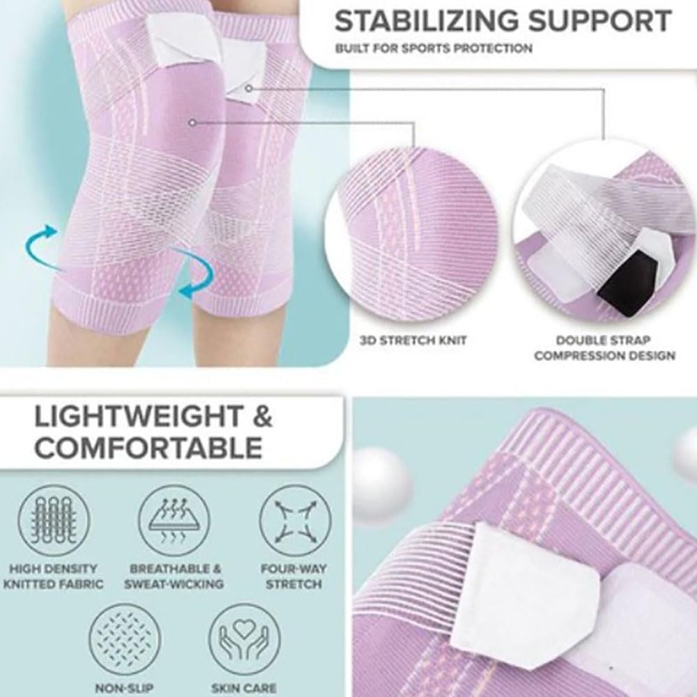 Knee Compression Sleeve with Strap for Men and Women (3XL, Blue)