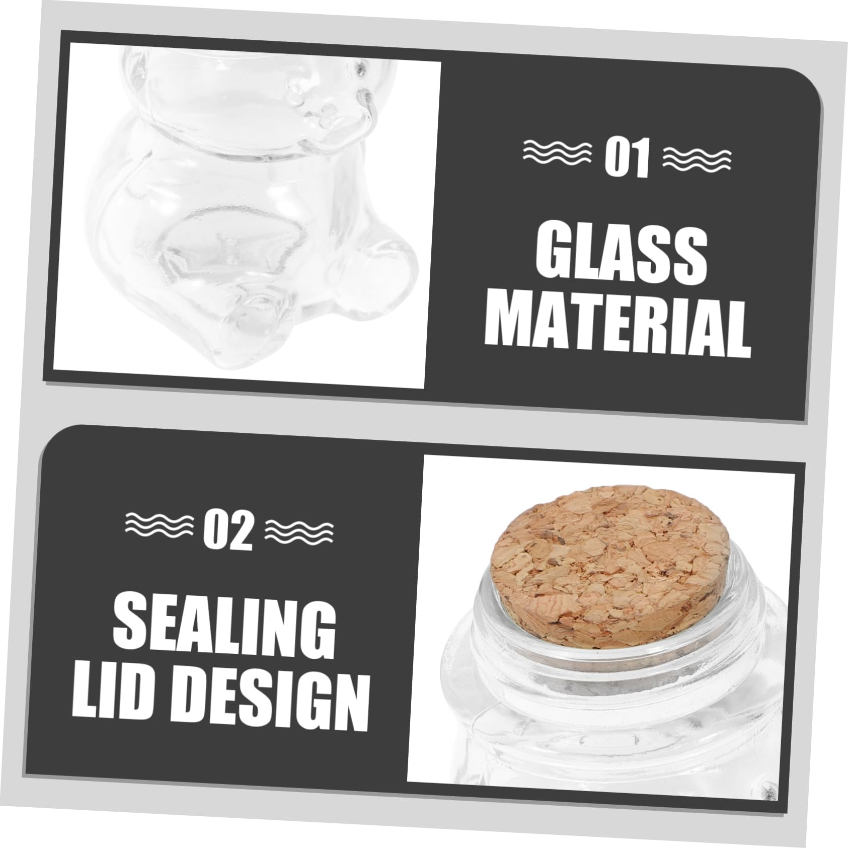 4piezas Botellas De Almacenamiento De Vidrio Transparentes Para Dulces y Snacks Recipientes Sellados Para Organización De Cocina Decoración Creativa y Almacenamiento De Joyas