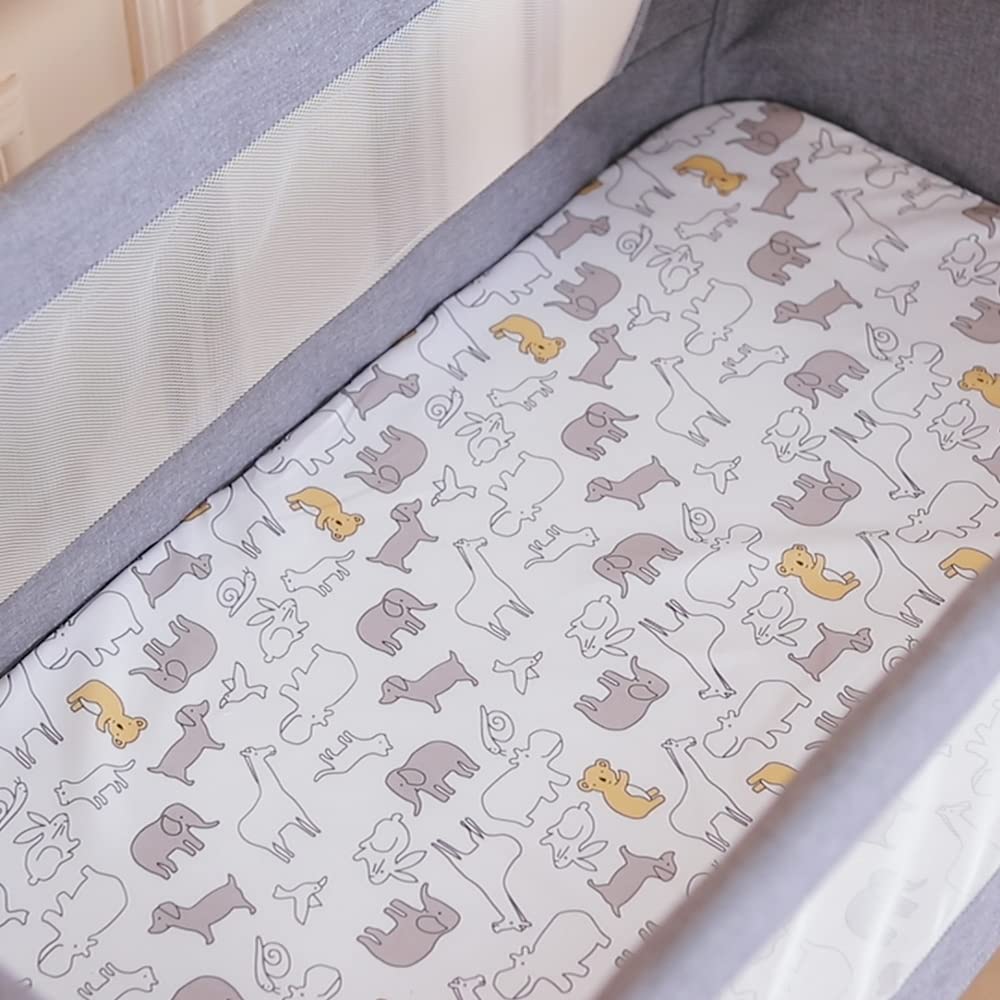 Łóżko dziecięce Cododo z materacem i koskitierą dla niemowląt 3 w 1 tryb wysokości z regulacją dla niemowląt od 1 do 36 miesięcy, do 50 kg