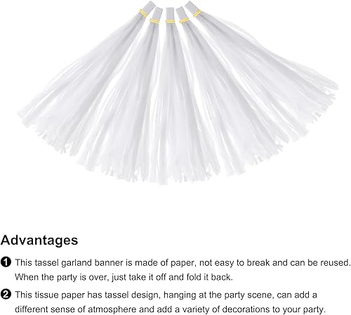 Vista 139 de MECCANIXITY 15Pcs Dark Purple Tassel Garland Banner with Rope Tissue Paper Tassels Party DIY Kits for Anniversary Wedding Birthday Party