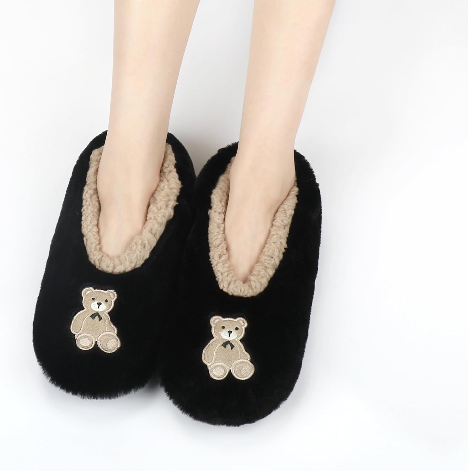 Keyela Women Fuzzy Animal Slipper Socks, Non Slip Indoor House Slippers