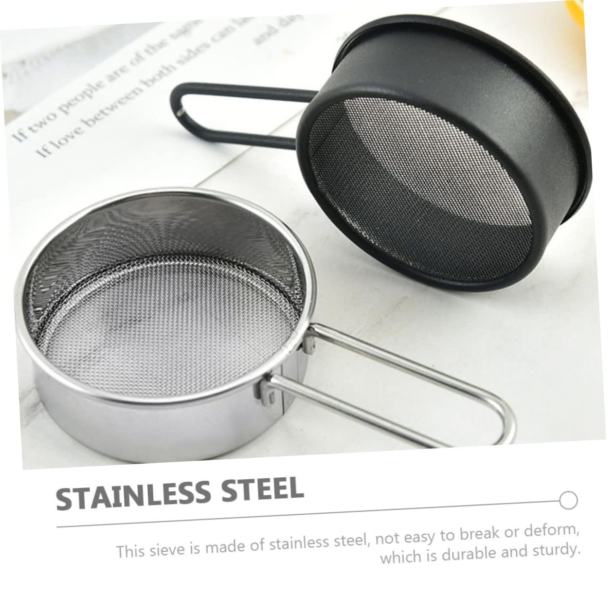 Set mit 4 kleinen Mehlsieben aus Edelstahl mit feiner Masche, Küchensieb- und Passierwerkzeug, perfekt zum Backen und Kochen