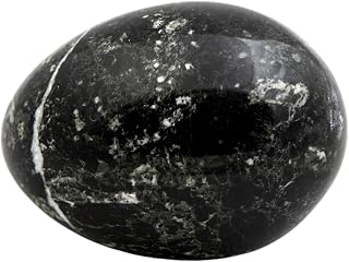 Marble Egg Decor - Easter Egg - Paperweight Home Decor - Office or Room Decoration Piece | Desk Table Decoration - Gifts Idea Easter Day - Fruit Sculpture (Black-White)