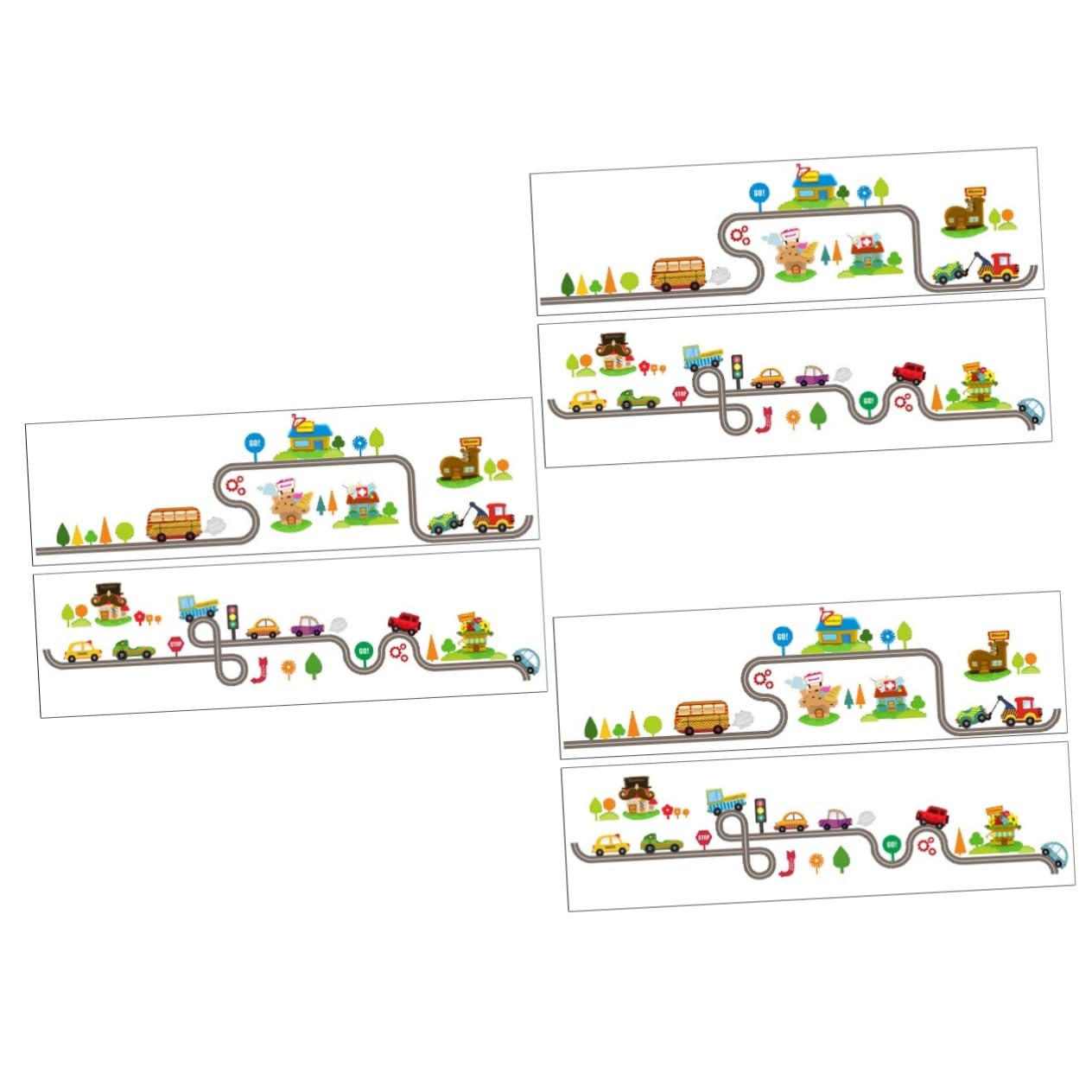 Ciieeo 3 Set Di Adesivi Murali Per Camerette Dei Bambini Adesivi Murali Staccabili E Adesivi Per Tema Trenino Per Auto 2 Fogli * 3