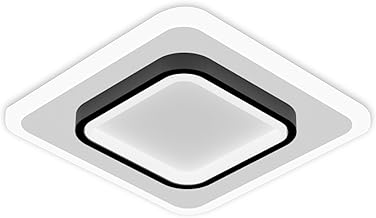X-SKY 50 W LED Ceiling Light – 3 Color Modes (Warm, Cool & Natural White) – Modern Flush Mount Ceiling Lamp for Bedroom, Living Room, Kitchen, and Study (Black, Square)