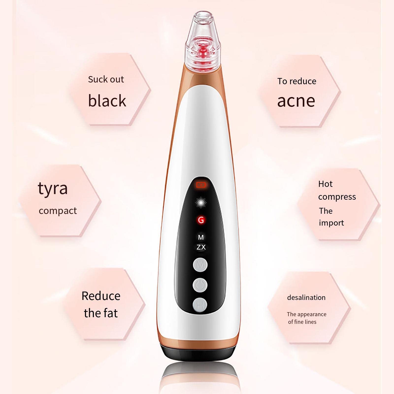 WolFum Kit de extractor de acné eléctrico – Herramienta extractora de puntos blancos de comedones de acné, herramienta de succión de puntos negros, aspiradora de poros, limpiador de poros facial,