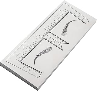 50pcs Disposable Eyebrow Ruler Stencils with Eyebrow Shape for Microblading Permanent makeup Tattoo Eyebrow design Eyebrow Mapping Ruler (Model B-50pcs)