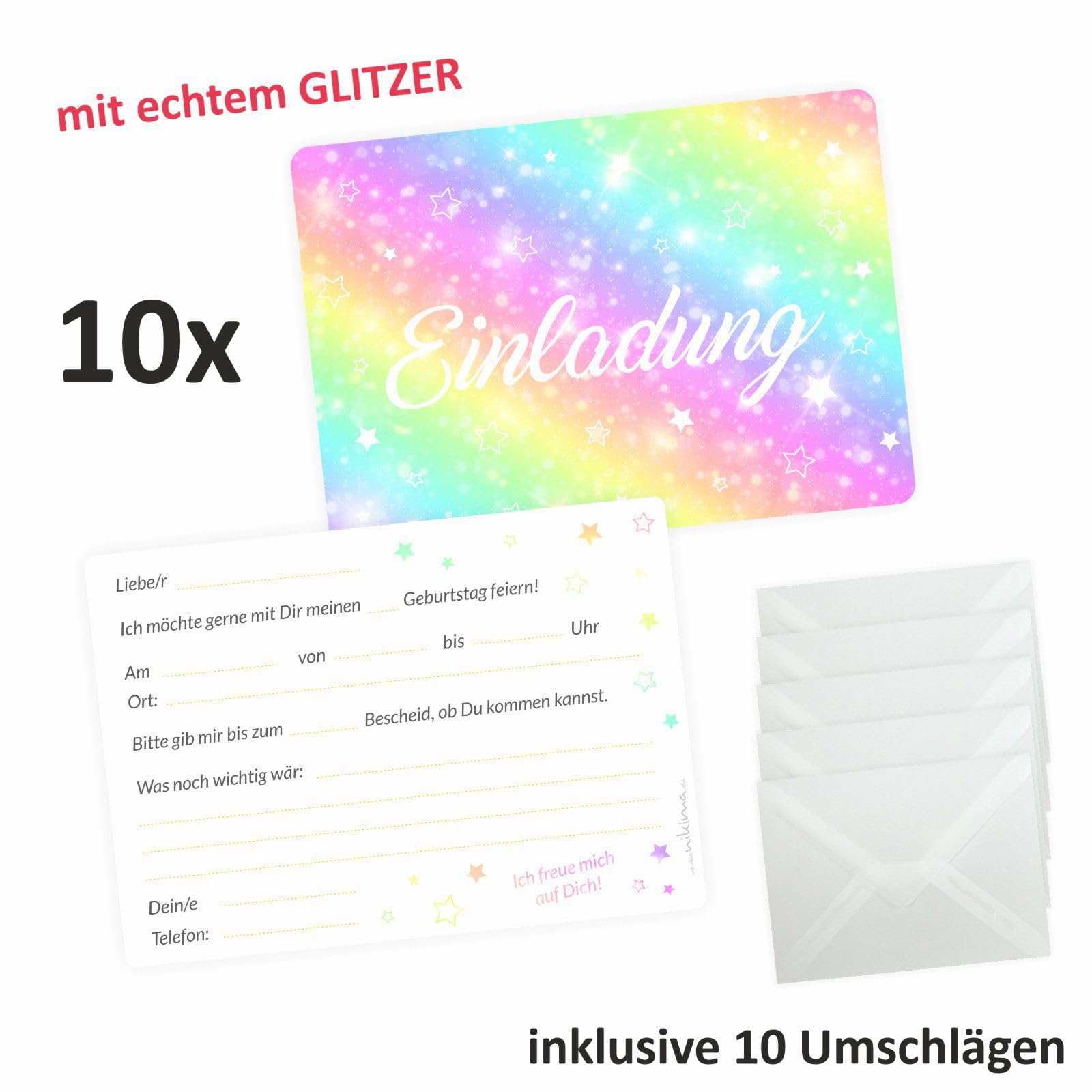 Immagini di Carta Invito Compleanno Arcobaleno - Download gratuiti su