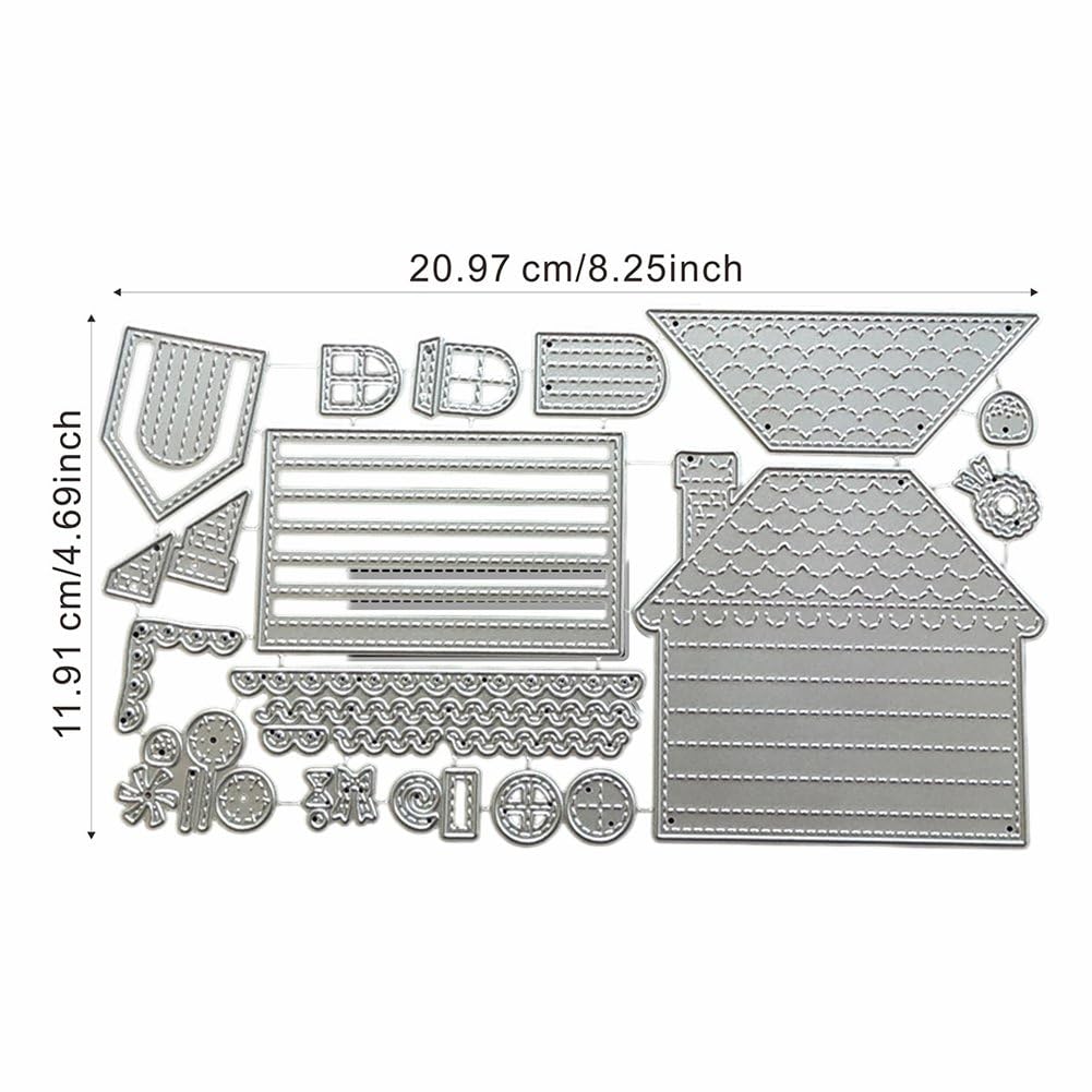 Metalowe szablony na Boże Narodzenie, piernikowy domek w kształcie pieczątek, szablony, scrapbooking, albumy, dekoracje, rzemiosło, majsterkowanie, kartki
