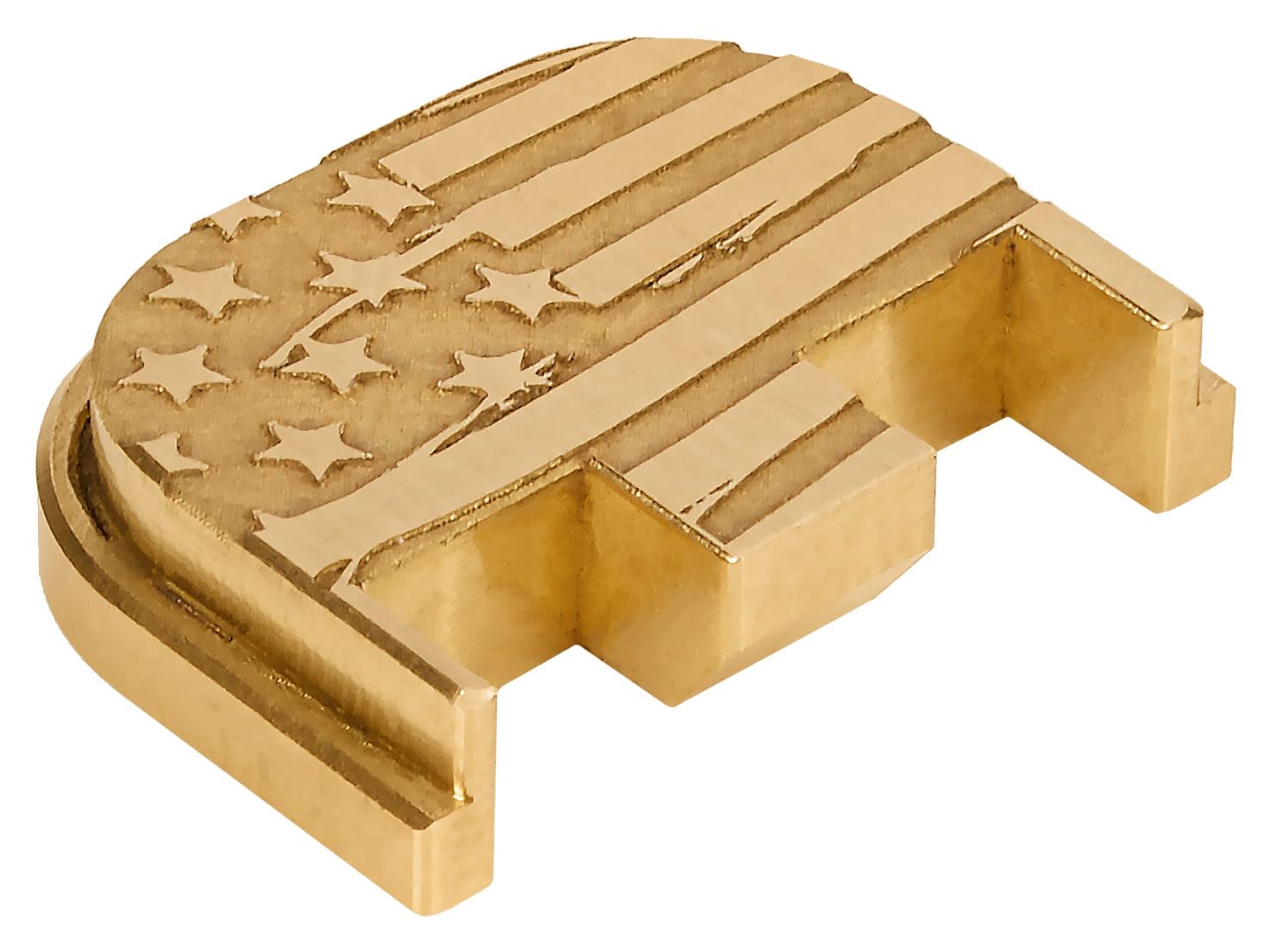 NDZ Performance Brass Slide Back Plate for Glock Gen 5 – US Flag V2 – Fits G17 G19 G19X G22 G23 G24 G26 G27 G34 G35 G45 G47 – USA Made