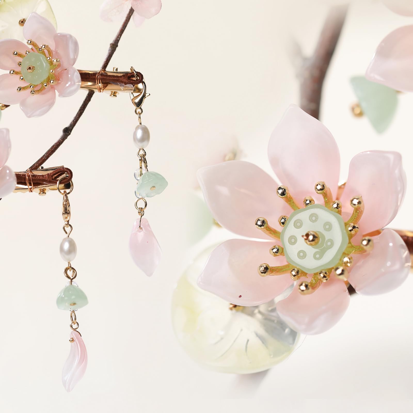 Amazon.com : SHIYANG Handmade Pink Lotus Hair Clips, Floral 