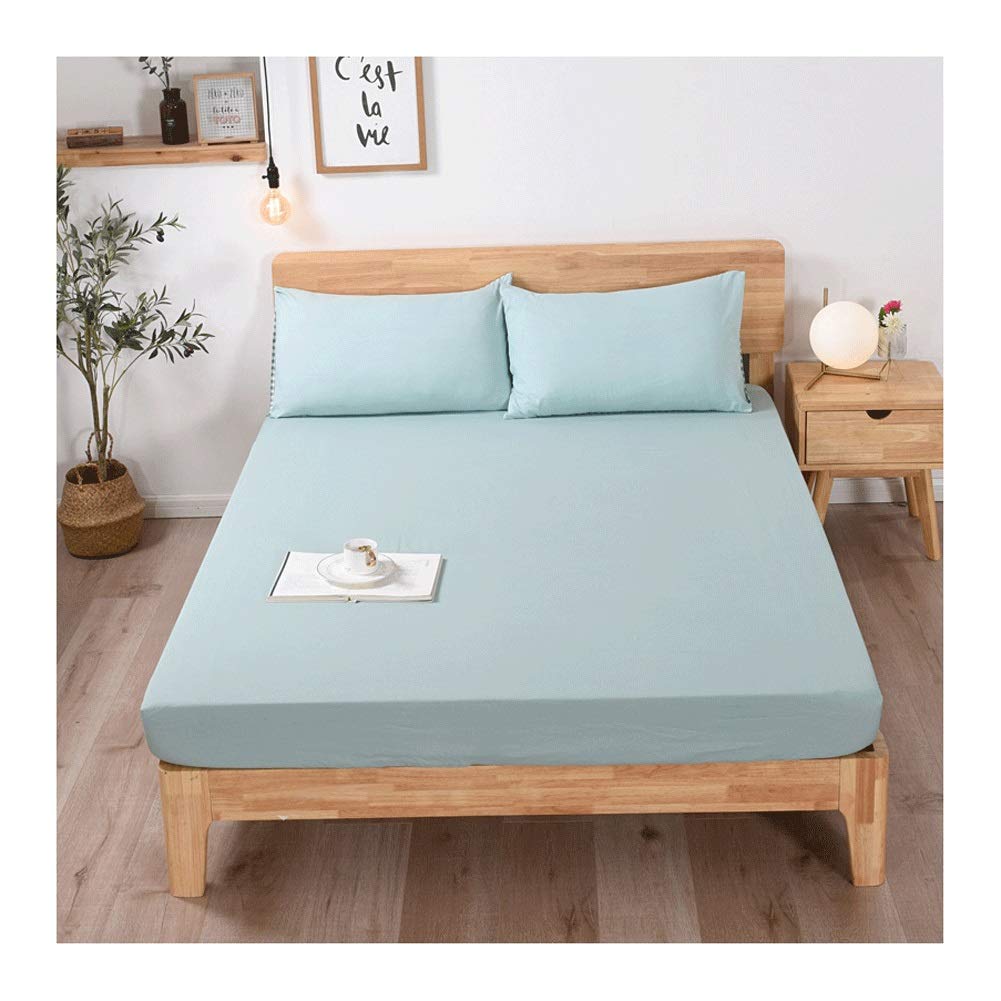 Drap housse 200x220 cm en coton vert pour une chambre zen et naturelle