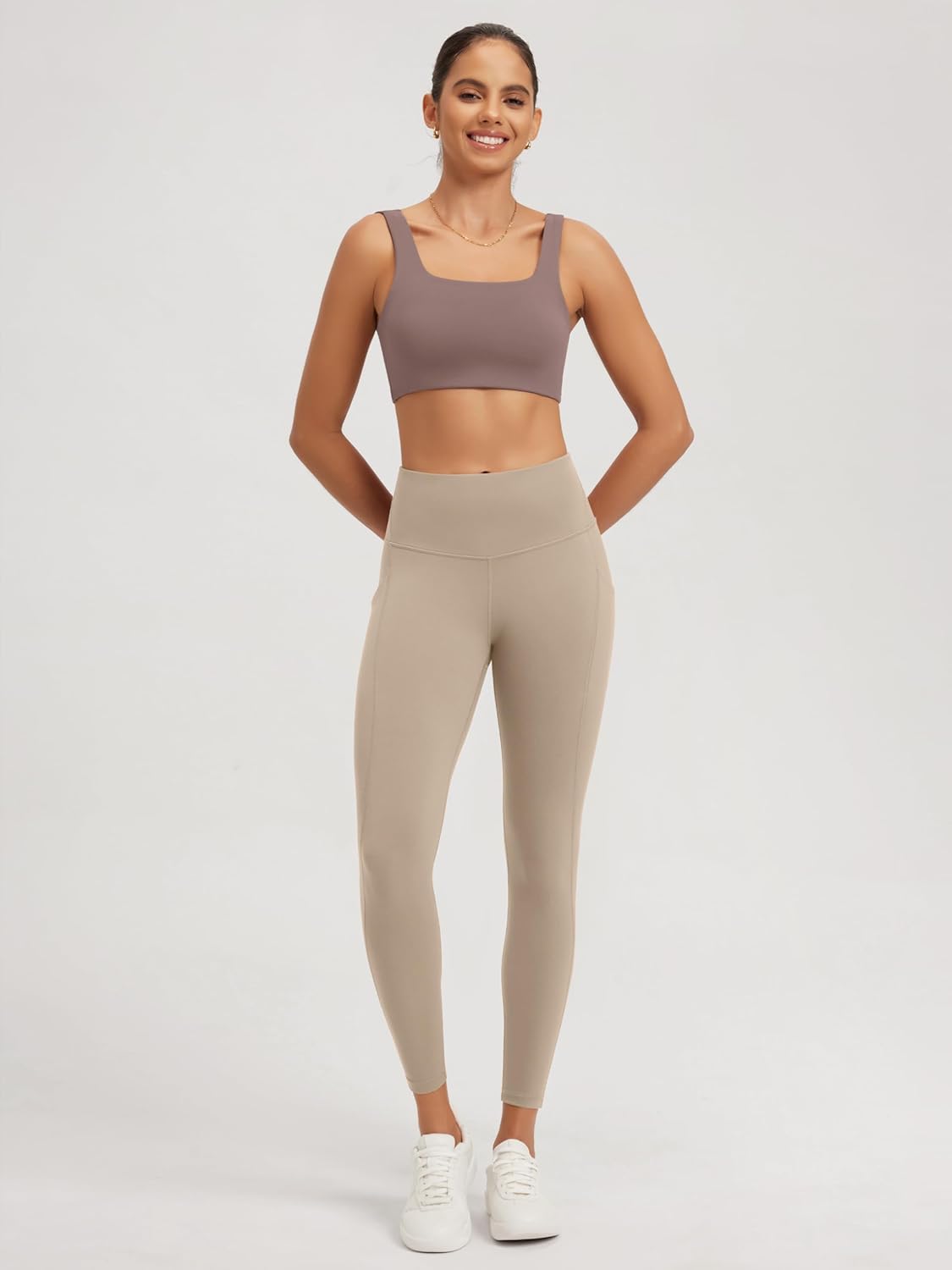 ODODOS Square Neck Sports Bra for Women Wirefree Non Padded Yoga Tank Workout Crop Tops - Image 4