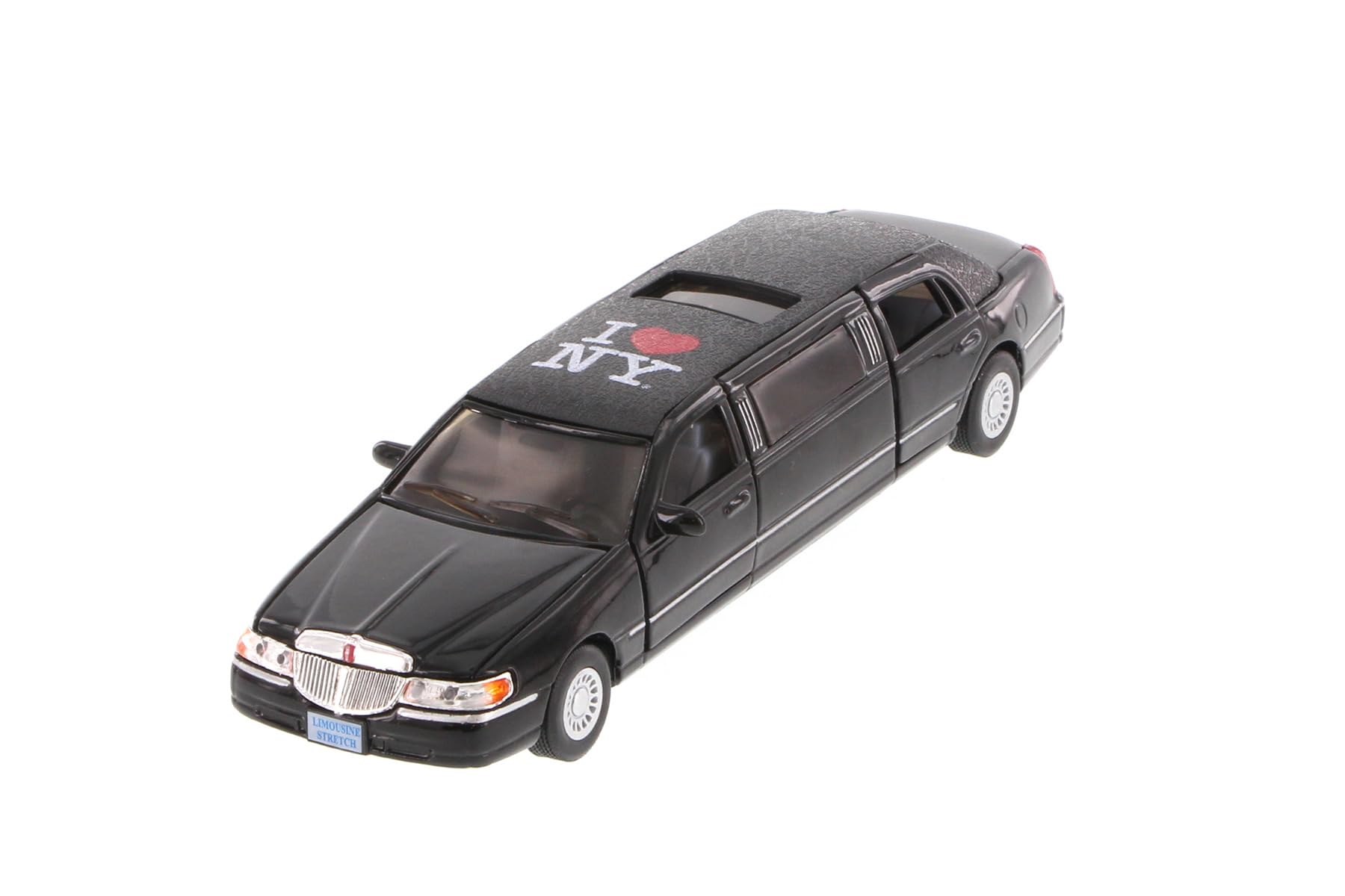 I Love New York 1999 Town Car Stretch Limousine, Black 7001DK-LNY - 1/38 Scale Diecast Model Car