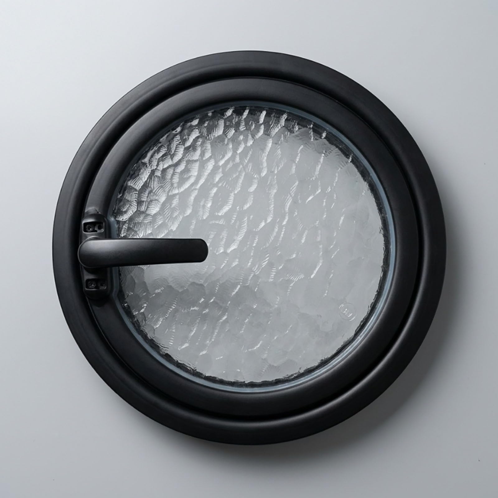 Finestra di Ventilazione Girevole, Finestra Rotonda in Vetro di Sicurezza con Ventilazione, Diametro 90 cm, Finestra a Battente Trasparente per bagni e Casette da Giardino, Telaio Metallico