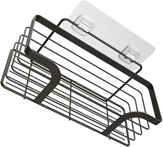 Zerodeko Drill Stainless Steel Shower Shelf Organizer Rustproof Bathroom Storage Rack with Rounded Edges Multipurpose Over Toilet Storage Unit for Toiletries and Kitchen Accessories Black