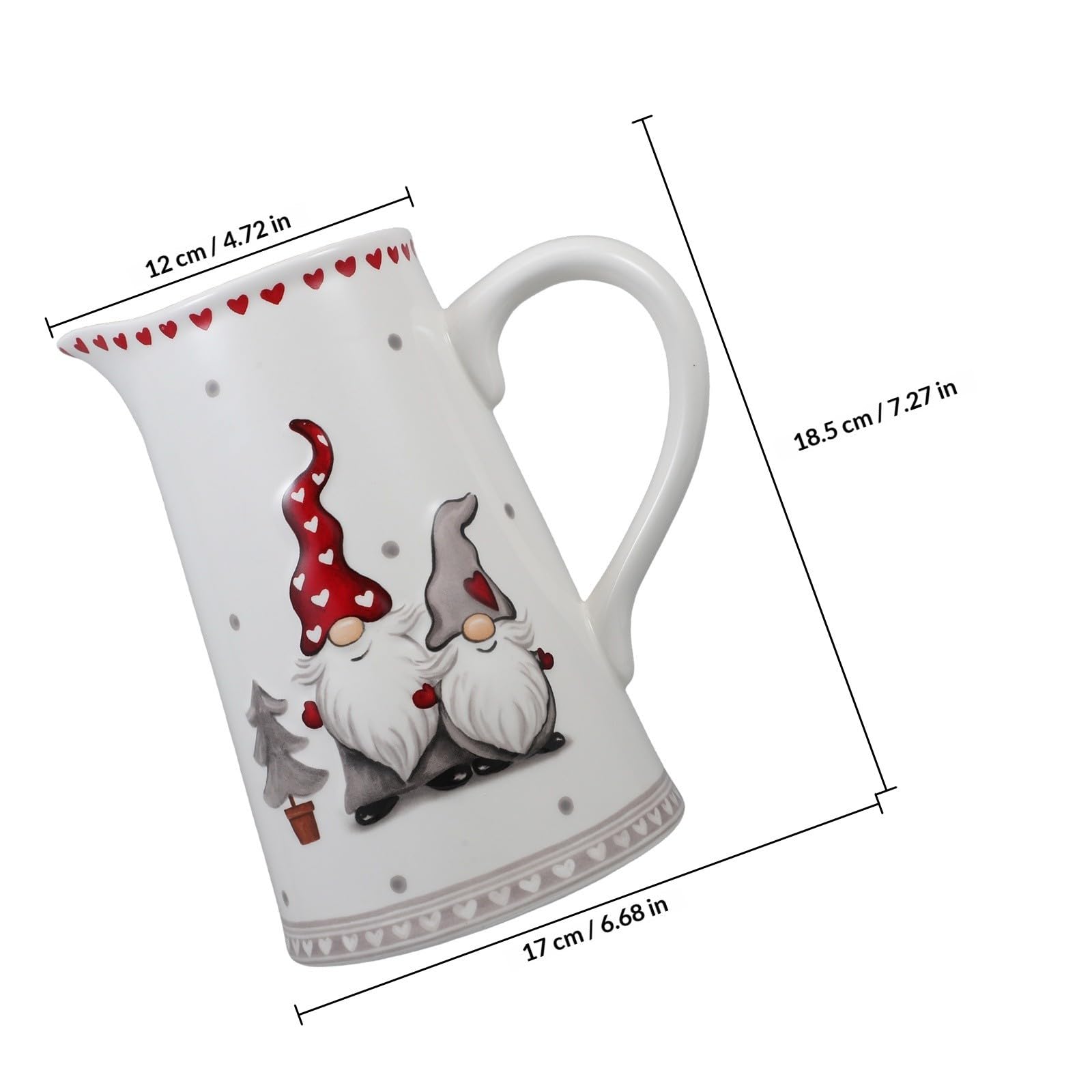 minkissy Pichet Léger Poignée à Eau en Céramique de Grosse Capacité Design Nordique Créatif pour Fêtes Quotidiennes