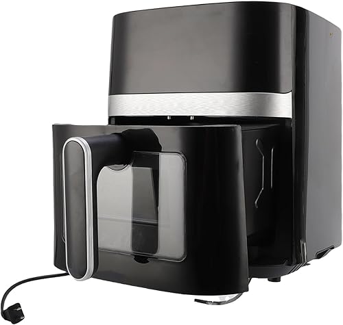 Pwshymi Freidora sin aceite, cocina eléctrica eficiente de gran capacidad para pollo a las papas fritas con ventana visual para la cocina del hogar,