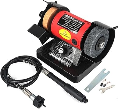 Jewelry Polisher Bench, Electric Grinder Polisher Polisher, 150 Watt Power 0-10000r/min Adjustable Variable Speed Bench for Jewelry, Wood, Amber, Metal, Jade