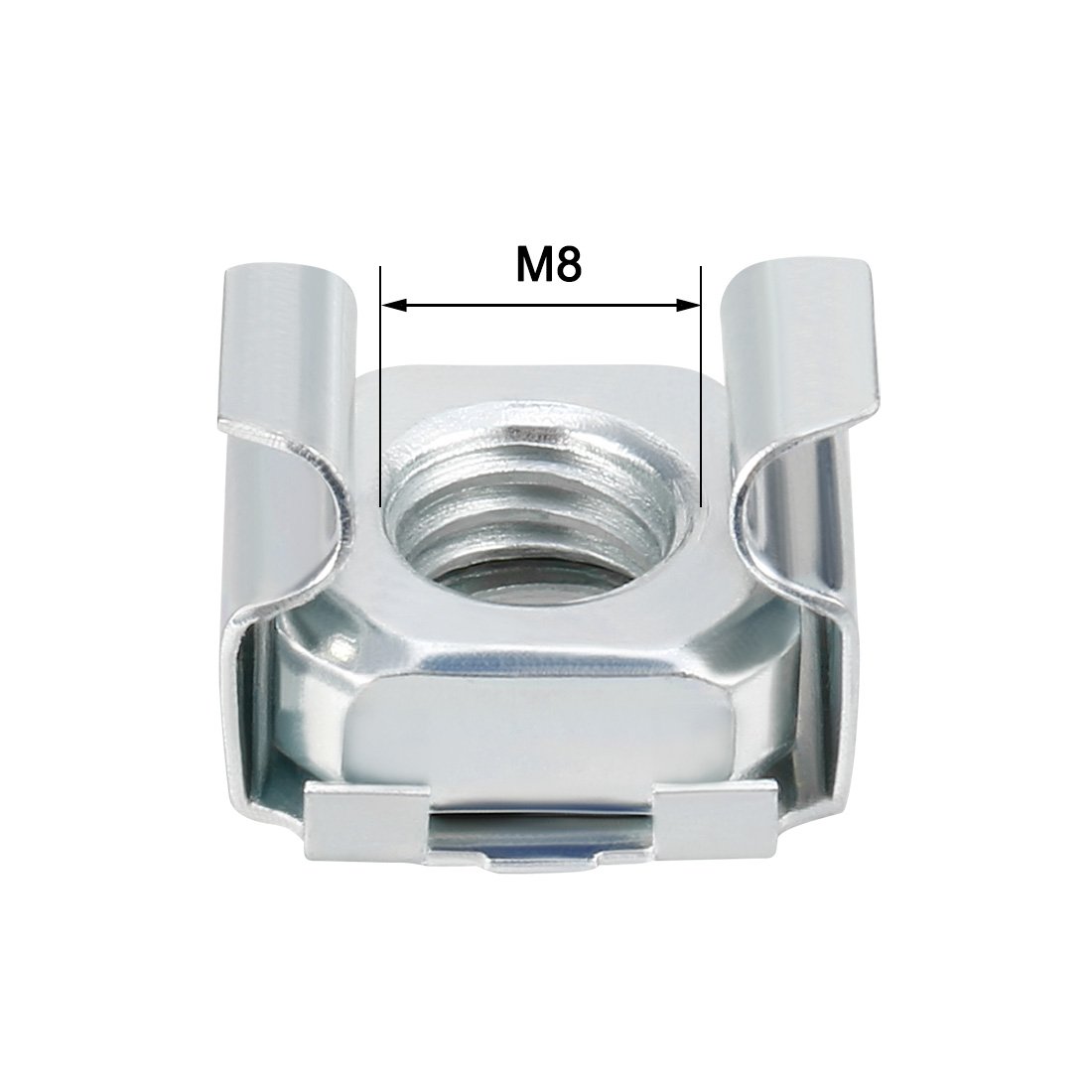 sourcingmap Paquet de 30 écrou cage M8 acier au carbone zingué pour armoire de serveur