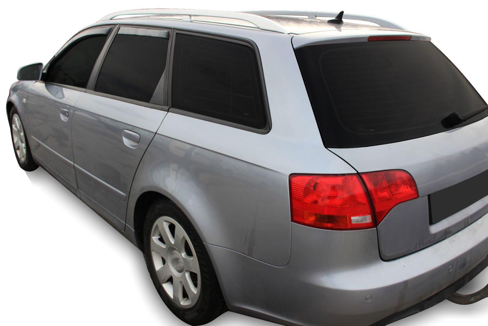 J&J AUTOMOTIVE Windabweiser passend für Audi A4 B6 / B7 2000-2009 4tlg, Heko Regenabweiser Vorne Hinten Getönt Dunkel Passform