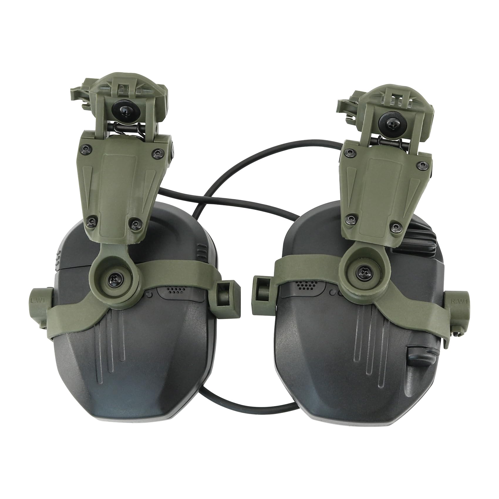 Tactical Earmuffs Helmet Rail Adapter for MTEK Rail/ARC Rail/Wendy 2.0 3.0 Rail Helmet, for Walker's Razor Ear Muffs (Green)