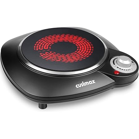 Geepas 1000w Single Hot Plate Precise Table Top Cooking Cast Iron Heating Plate Portable Electric Hob Single Burner With Adjustable Thermostat For Home Kitchen Camping Caravan Cooking Compact