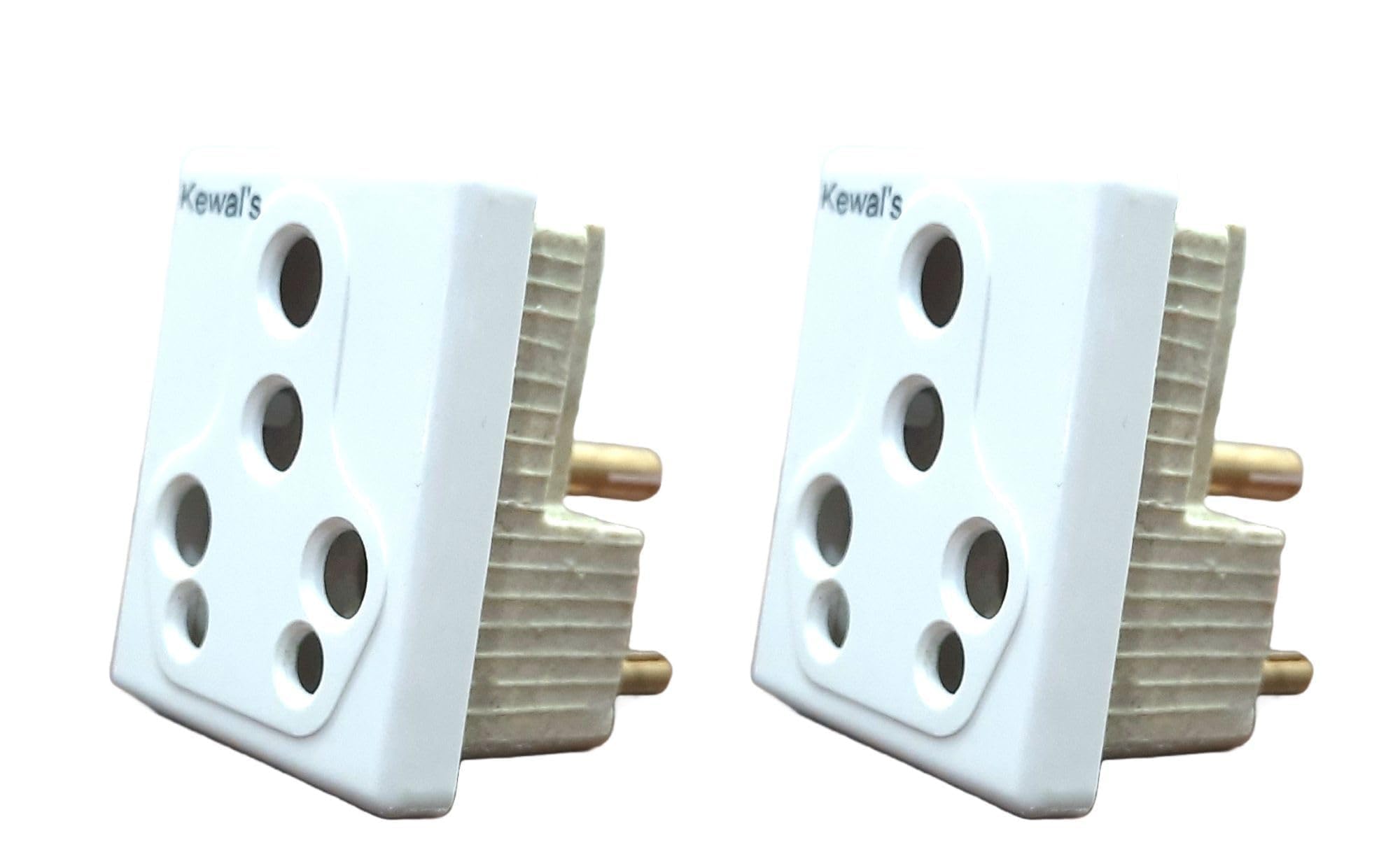 Exquisite Export International 6 to 16 Amp Indian Ceramic Conversion Plug/Power Converter Socket for Heavy Duty Appliances Microwave, Refrigerator, AC, Electric Chimney, Geysers 240V (Pack of 2)