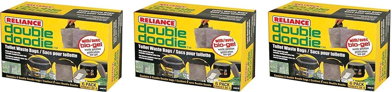 Reliance Products 2683-03 Double Doodie Toilet Waste Bags (6-Pack) (Pack of 3)
