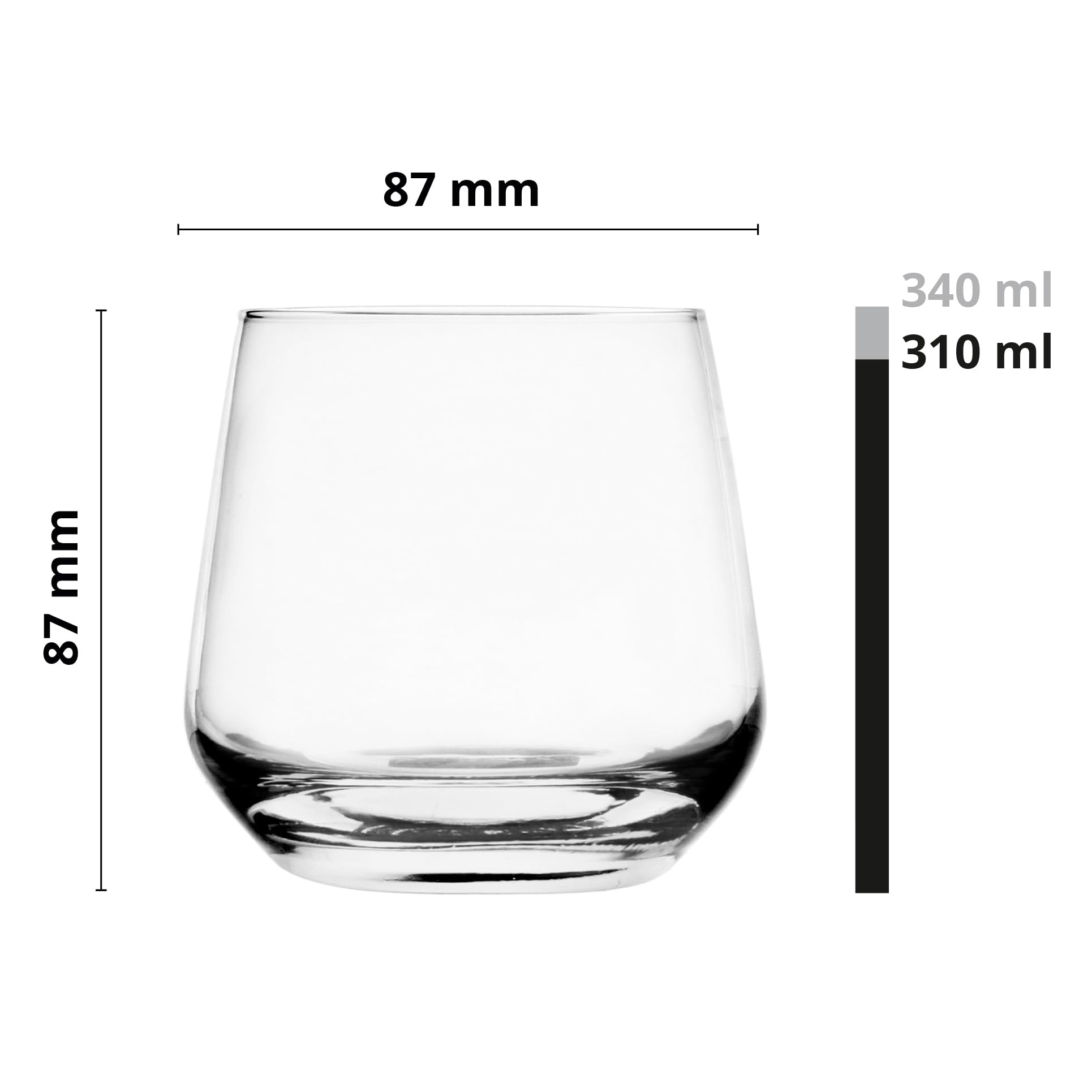Glasmark KROSNO 1992 Bicchieri Set di 4 bicchieri Bicchieri da acqua da 310 ml Bicchieri da cocktail Bicchieri da succo Bicchiere da acqua per succhi Lavabile in lavastoviglie