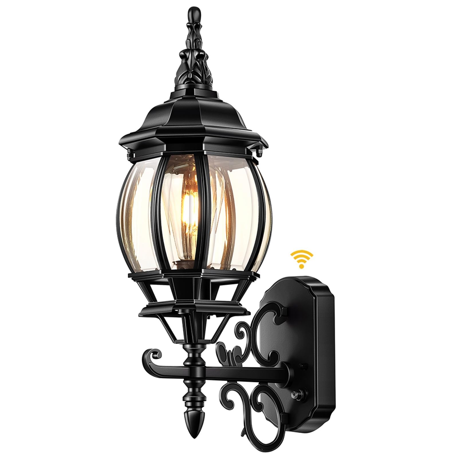 VIANIS Black Dawn Till Dusk Outside Light, Teardrop Front Door Sensor Light