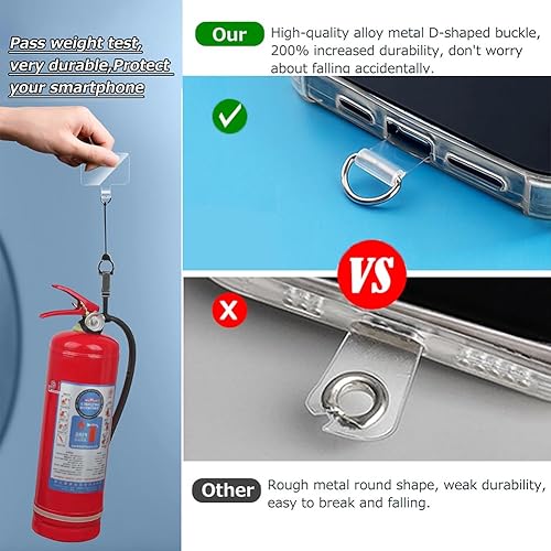 Miniatura 3 de Cadena cruzada para teléfono celular, correas ajustables para teléfono, correa de hombro de cuero y metal, con parches de sujeción para teléfono,