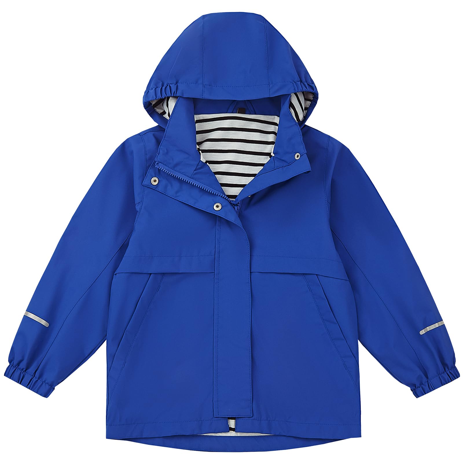 EIGIOO Boys Girls Waterproof Hooded Jackets Lightweight Soft Lining Kids Windbreaker Rain Coats