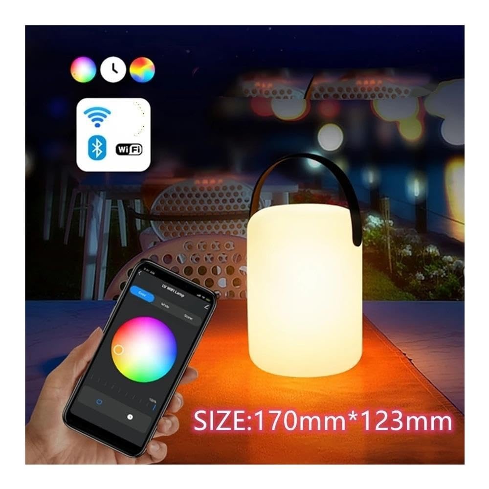 Lanterna da campeggio a LED RGB, telecomando a 16 colori, lampada portatile ricaricabile(Cylinder lamp)