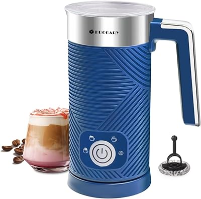 Huogary Milk Frother, 4-in-1 Electric Milk Frother and Steamer, Automatic Warm and Cold Foam Milk Warmer for Latte, Cappuccinos, Macchiato