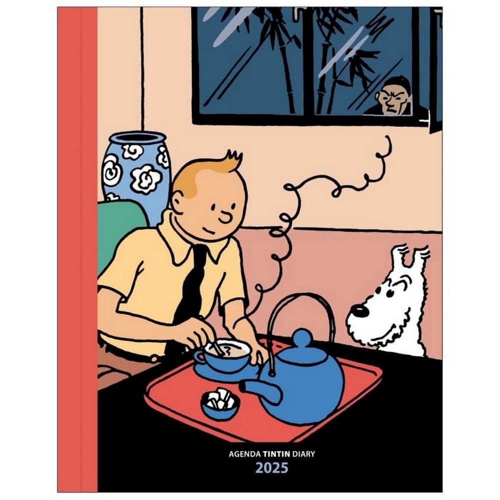 24489 Tintin The Lotus Desk Diary 2025 Blue 15 x 21 cm